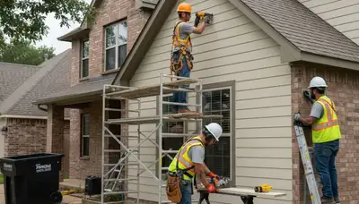 Dallas, TX siding contractor on a residential exterior installation project