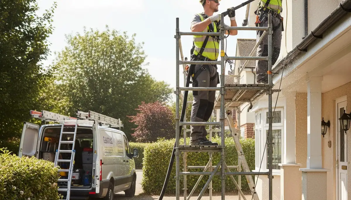 Dallas, TX gutter cleaning by FX Remodeling & Exteriors for home water damage prevention